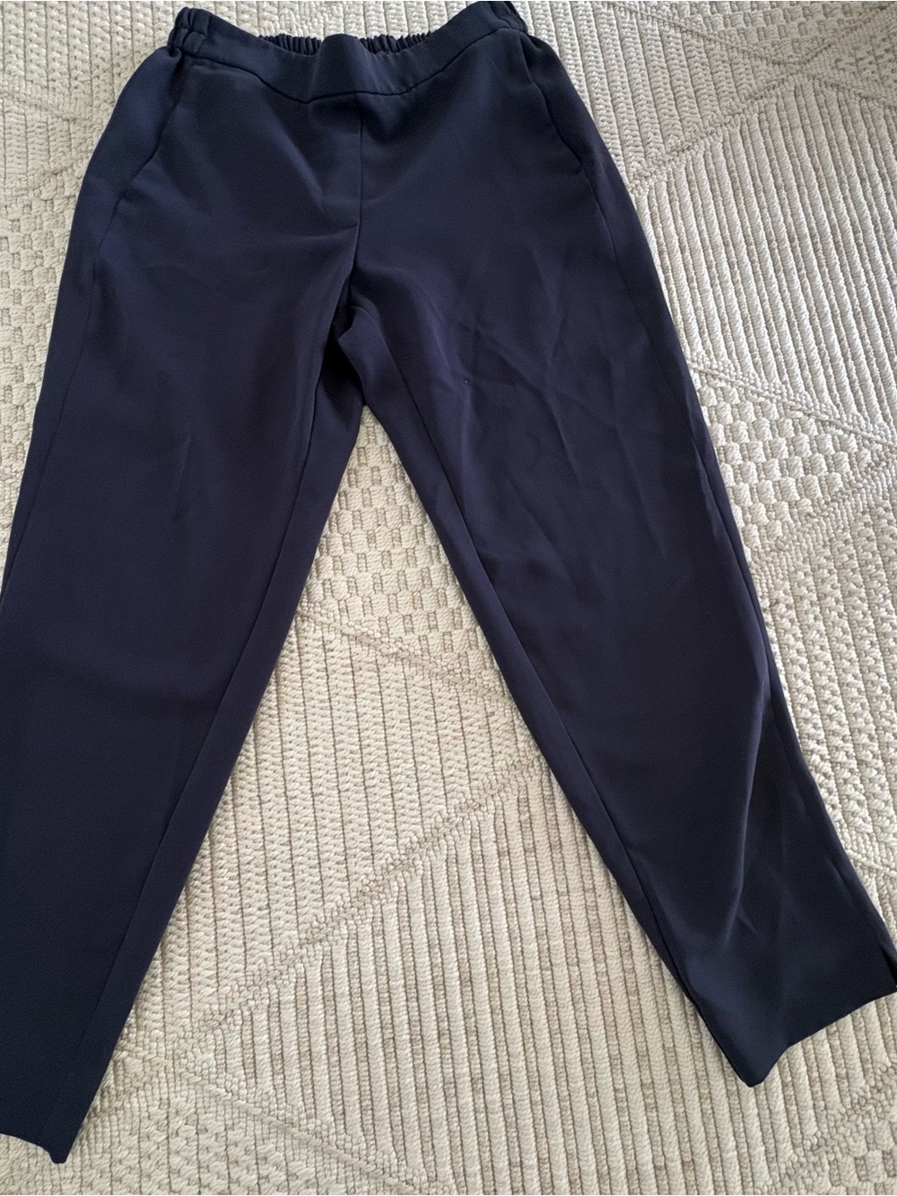 J. Crew Navy Elastic-Waist Trousers